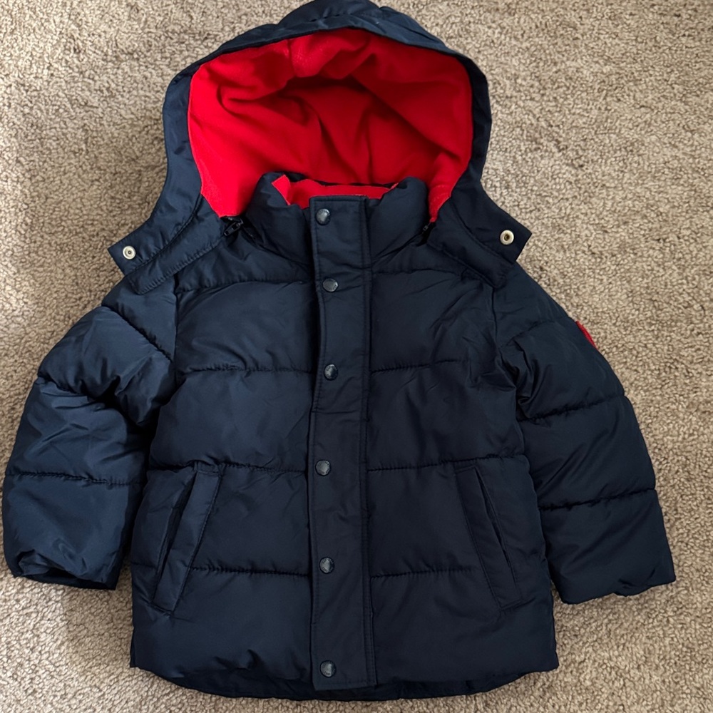 GAP Kids Navy and Red Puffer Jacket
